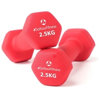 #DoYourSports Hantel-Set Gusseisen mit Neoprenbeschichtung, (Hantel-Set, 2-teilig), perfekt für Anfänger und Home-Gym-Übungen rot