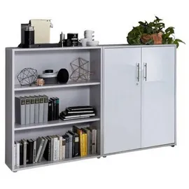 MID.YOU Office Edition Aktenschrank 168,8 x 113,6 x 33 grau, weiß hochglänzend
