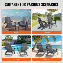 Vevor Adirondack-Stuhl 2er-Set 55 x 70 x 106 cm grau