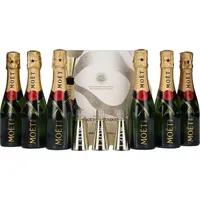 Moët & Chandon Champagne AT HOME PACK 12% Vol. 6x0,2l in Geschenkbox mit Bottle Sippers