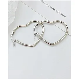 FIRETTI Creolen Schmuck Geschenk Herz silberfarben 32mm