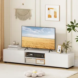 Costway TV-Lowboard 160 x 35 x 30 cm Braun Holz