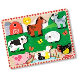 Melissa & Doug Steckpuzzle Bauernhof Chunky Puzzle, 8 Puzzleteile