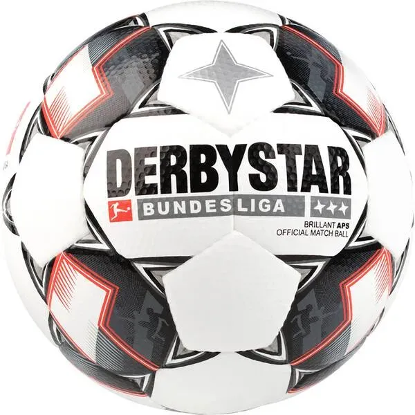 DERBYSTAR Equipment - Fußbälle Bundesliga Brillant, Weiß/Schwarz/Rot, 5