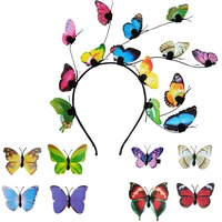 Hoshisea 9 Stücke Schmetterling Haarreif, Schmetterling Haarschmuck Set, Schmetterlings-Fascinator Stirnbänder, für Schmetterlingsrollenspiel, Schießrequisiten