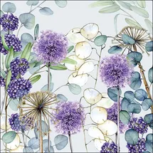 Ambiente Home Ambiente 20 Servietten Papier 33x33cm 3-lagig - hochwertige Einweg Papierservietten Allium Lunaria Trockenblumen Boho Eukalyptus Sommer Hochzeit florales Motiv