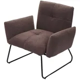 Mendler Lounge-Sessel HWC-K34 Bouclé 87 x 79 x 87 cm Braun mit Rollen