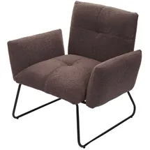 Mendler Lounge-Sessel HWC-K34 Bouclé 87 x 79 x 87 cm Braun mit Rollen