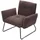 Mendler Lounge-Sessel HWC-K34 Bouclé 87 x 79 x 87 cm Braun mit Rollen