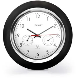 Mebus 19453 Wanduhr Digitale Wanduhr Rund Schwarz, Weiß
