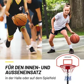 Dunlop Basketballkorb Mit Ständer - Einstellbare Höhe 165-205 cm - Basketball Korb 71x45 cm - Basketball Hoop Mit Basketballkorb Netz - Basketbal... - Schwarz