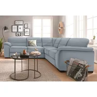 Ecksofa SIT & MORE "Montego L-Form" Sofas Gr. B/H/T: 256cm x 88cm x 227cm, Struktur, langer Schenkel rechts, ohne Bettfunktion, grau (hellgrau) wahlweise mit Bettfunktion und Schubkasten