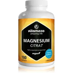 Vitamaze Magnesium Citrat Kapseln für die effektive Magnesiumergänzung 180 KAP