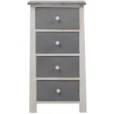 Mobili Rebecca Kommode 73 x 27 x 37 cm Grau / Weiß