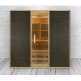 DEKO VERTRIEB BAYERN Infrarotkabine XXXL Luxus Infrarotsauna +Infrarotkabine Kombi SET Sauna inkl. Saunaof