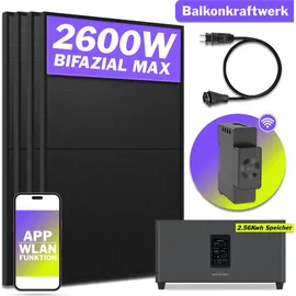 Marstek Balkonkraftwerk Bifazial 2000 W inkl. Marstek Jupiter C Plus Speicher