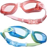 CAPAS Schwimmbrille Kinder, 2er Pack Wasserdicht Anti-Beschlag Anti-UV Wasser Pool Schwimmen Klasse Brillen für Jungen Mädchen von 4–12 Jahren (Gummies Candy Series #04)