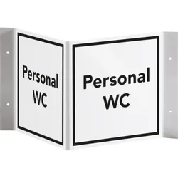 Schild I Tür-Nasenschild Personal-WC, Kunststoff, 150x150mm