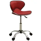 vidaXL Hocker, Friseur Rollhocker Weinrot Kunstleder