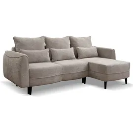 kaiser möbel Ecksofa Selio mit Schlaffunktion und Bettzeugcontainer Beige Rechts - Beige
