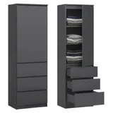 home collective Kleiderschrank Mehrzweckschrank 50x40x180 cm Grau