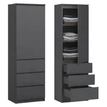 home collective Kleiderschrank Mehrzweckschrank 50x40x180 cm Grau
