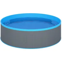 vidaXL Planschbecken 350 x 90 cm Grau