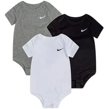 Nike Sportswear Body für Babies (Packung, 3-tlg) im praktischen 3er-Pack, mit Rundhalsausschnitt, für Babys grau|schwarz 68 (6)