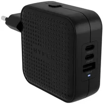 Hyper HyperJuice® 70W USB-C Reiseladeadapter 70W 1x USB-A, 2x USB-C® USB PD Schwarz GaN, mit Europa-Adapter, mit UK-Adapter, mit