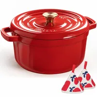Overmont Bräter Emailliert Gusseisen Topf - Dutch Oven 26cm
