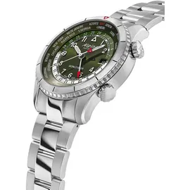 Alpina Startimer Pilot Quartz Worldtimer Edelstahl 41 mm AL-255GR4S26B