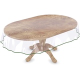 Tischdecke Transparent abwaschbar Durchsichtig Folie mit Saum in Grün Oval 220x140cm 0,5mm
