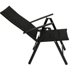 DEGAMO Garnitur LAGOS 5-teilig, Aluminium anthrazit + Kunstgewebe schwarz