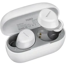 TOZO A1 In-Ear Kopfhörer Kabellos Bluetooth 5.3 mit 2 Mikrofonen für KI-Anrufe, App-Steuerung, 30 Std. Wiedergabe, IPX5 Wasserdicht, Premium Sound, Leicht und Bequem für kleine Ohren – Weiß
