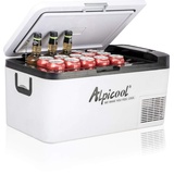 Alpicool K18 18 Liter Kühlbox Klein Elektrische Mini Kühlschrank Gefrierbox 12v mit USB Anschluss für Auto, Lkw, Boot, RV und Steckdose, -20°C-20°C