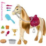 Barbie Spielzeugpferd mit Geräuschen, Musik und Zubehör (HXJ42)