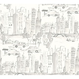 A.S. Création Papiertapete Boys & Girls 6 Tapete New York City 10,05 m x 0,53 m grau metallic weiß Made in Germany 367533 36753-3