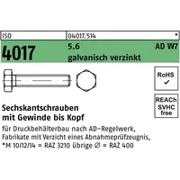 Hörger & Geßler Sechskantschraube ISO 4017 VG M27x 80 5.6 AD W7 galv.verz. 1 Stück