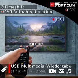 Opticum Red RED OPTICUM HD Sat Receiver für Satellitenschüssel mit Aufnahmefunktion S-Box PVR - Timeshift HDMI, SCART, USB, Coaxial - Digital TV Receiver...