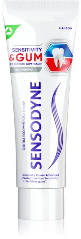 Sensodyne Sensitivity & Gum Whitening bleichende Zahnpasta zum Schutz von Zähnen und Zahnfleisch 75 ml