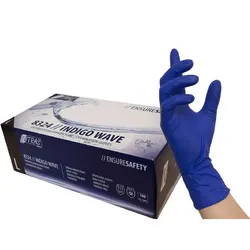 Nitril Einweghandschuhe 8324 "INDIGO WAVE" indigo|100er Box - XL