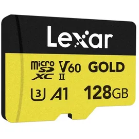 Lexar Gold MicroSDXC, UHS-II, U3, V60 Professional Speicherkarte 128 GB
