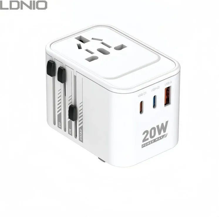 Taiyo GaN-Reiseadapter, universeller Steckdosenadapter, 20 W, Multi-Port, EU-Steckeradapter