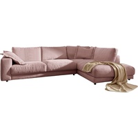 Places of Style Ecksofa Enisa XXL B/T/H: 325/224/85 cm L-Form, Kuschelig, gemütlich, in 5 Farben, Bezug in Cord, mit 2 Zierkissen rosa