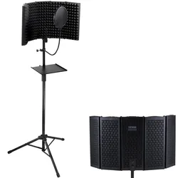 VEVOR Mikrofon-Isolationsschild 5-teilig mit Pop-Filter-Bodenstativ