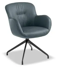 Segmüller Werkstätten Stuhlsessel Tilda02 Leder Blau Azur