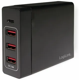 Logilink PA0122 USB Ladegerät 60 W 1x USB-A, 3x USB-C® Schwarz Innenbereich Auto-Detect