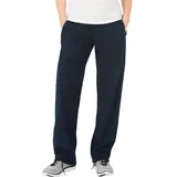 TRIGEMA Jerseyhose TRIGEMA "TRIGEMA Fleece Freizeithose", Damen, Gr. XXL, US-Größen, blau (navy), 100% Polyester, Hosen