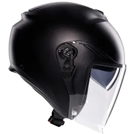 AGV IRIDES E2206, Motorrad Jet-Helmet, Unisex, Helm mit Kratzfestes Visier mit UV-Schutz, Matt Black, XL