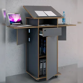 VCM Stehpult Salia Anthrazit H. 107 bis 128 cm x B. 60 bis 123 cm x T. 44 cm